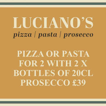 Image for Pizza or Pasta for 2 with 2 x bottles of 20cl Prosecco £39