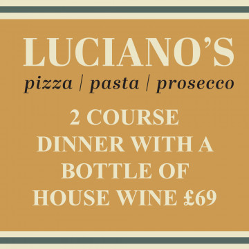 Image for 2 course dinner with a bottle of house wine £69