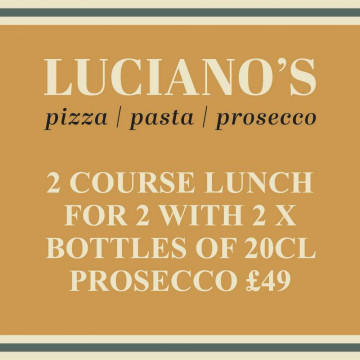 Image for 2 course lunch for 2 with 2 x bottles of 20cl Prosecco £49